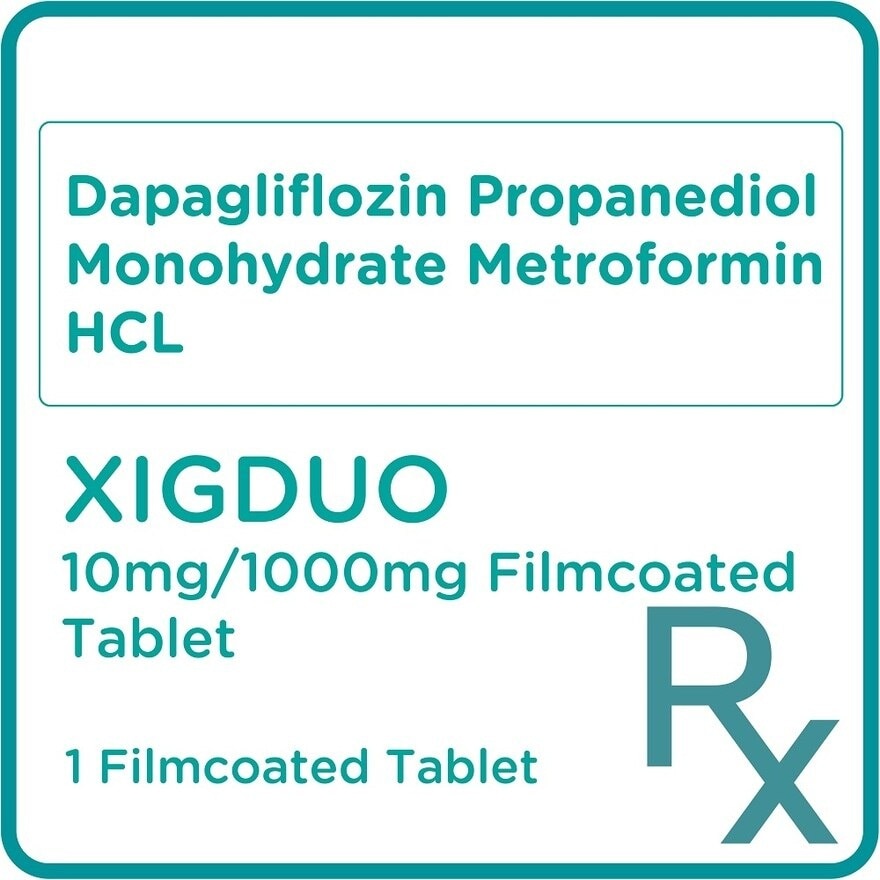 Dapagliflozin Propanediol Monohydrate 10mg Metroformin Hcl 1000mg 1 Film Coated Tablet [PRESCRIPTION REQUIRED]