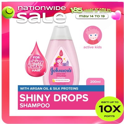 JOHNSONS BABY - Johnson's Active Kids Shiny Drops Baby Shampoo 200ml - Shampoo for Kids, For Kids Bath