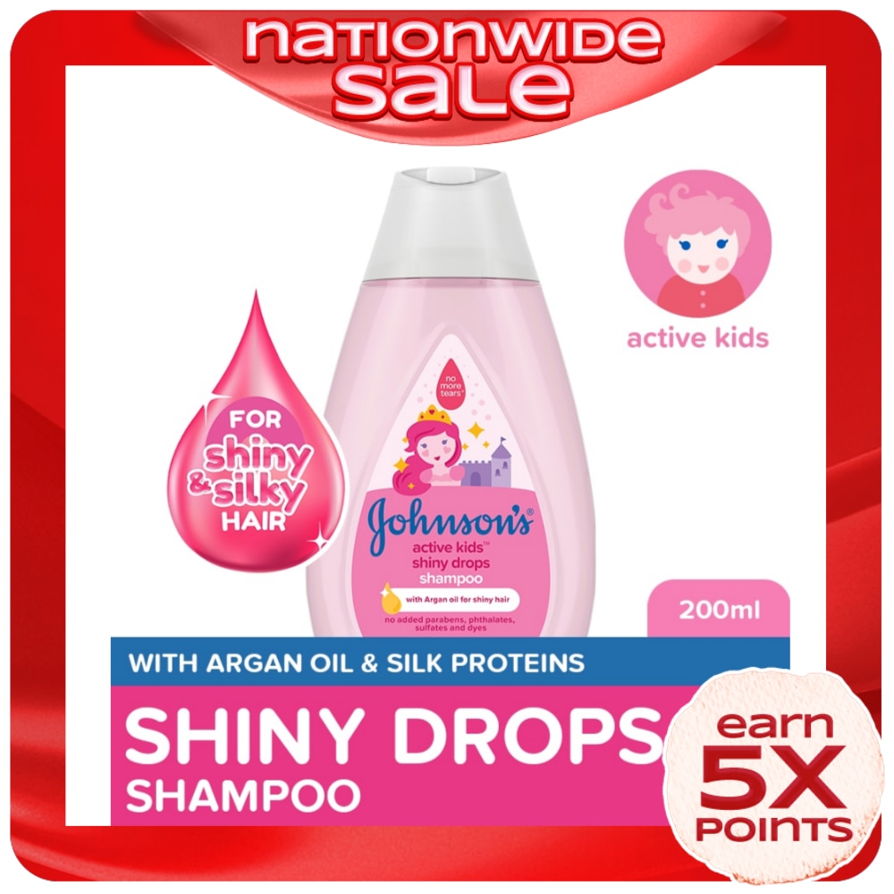 Johnson's Active Kids Shiny Drops Baby Shampoo 200ml - Shampoo for Kids, For Kids Bath