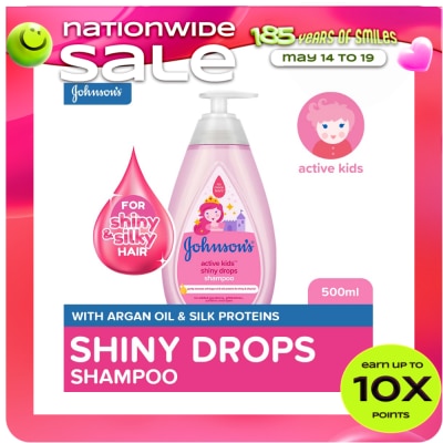 JOHNSONS BABY - Johnson's Active Kids Shiny Drops Baby Shampoo 500ml - Shampoo for Kids, For Kids Bath