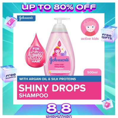 JOHNSONS BABY Johnson's Active Kids Shiny Drops Baby Shampoo 500ml - Shampoo for Kids, For Kids Bath
