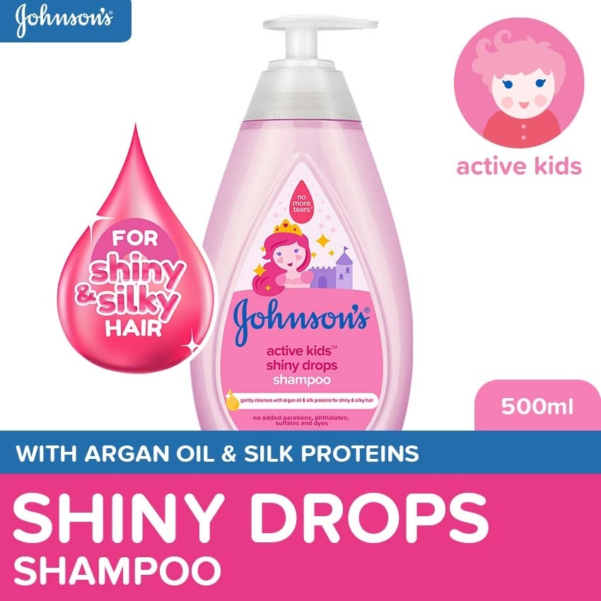 Johnson's Active Kids Shiny Drops Baby Shampoo 500ml - Shampoo for Kids, For Kids Bath