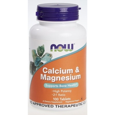 NOW Calcium & Magnesium  Supports Bone Health 100 Tablets