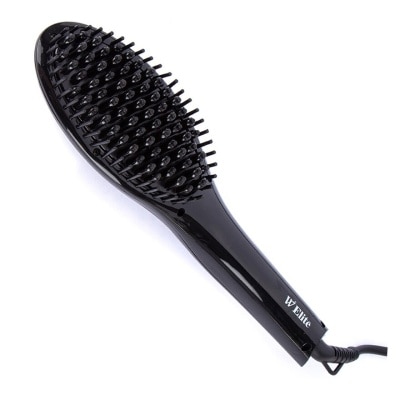 W ELITE Lcd Tourmaline Hairbrush Straightener