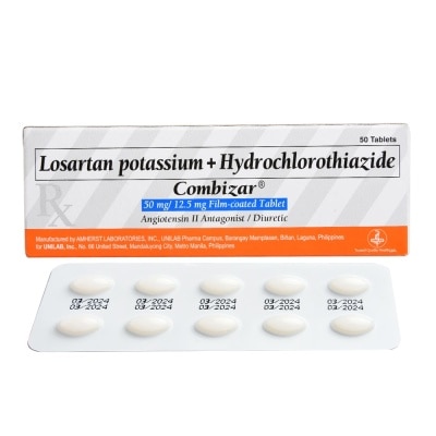 COMBIZAR Losartan Potassium + Hydrochlorothiazide 50mg/12.5mg 1 Tablet [Prescription Required]