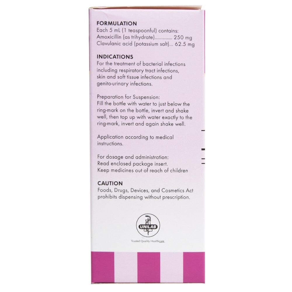 Amoxicillin + Clavulanic Acid 312 5mg 60ml 1 Bottle [PRESCRIPTION REQUIRED]