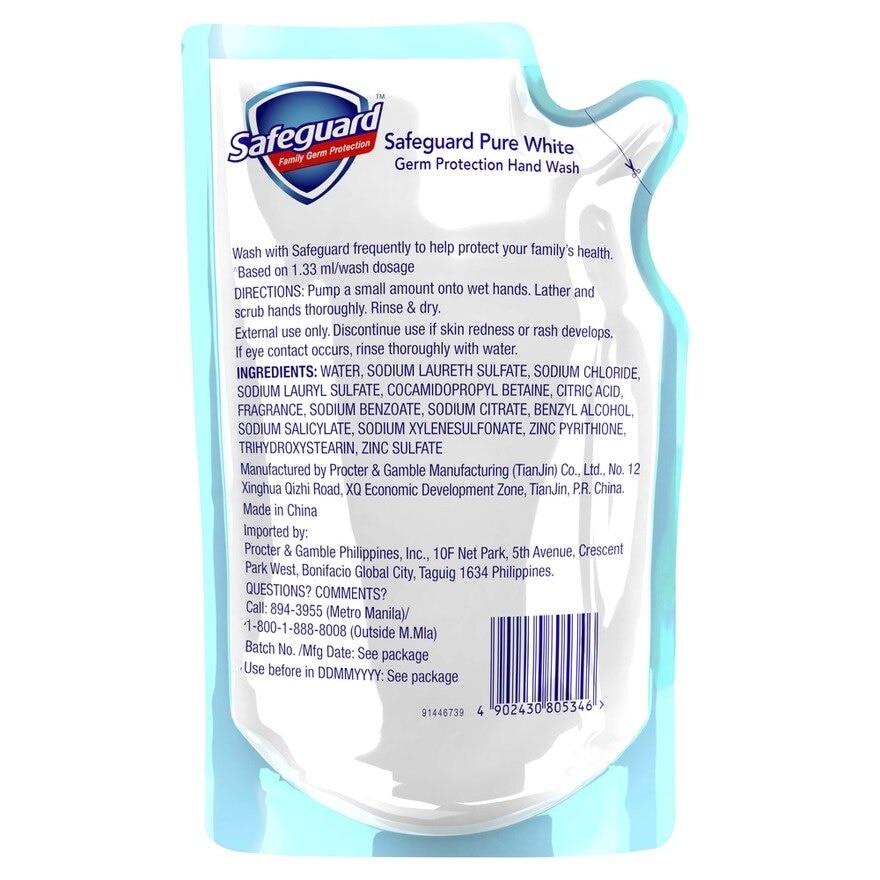 SAFEGUARD Liquid Hand Soap White 420ml Refill