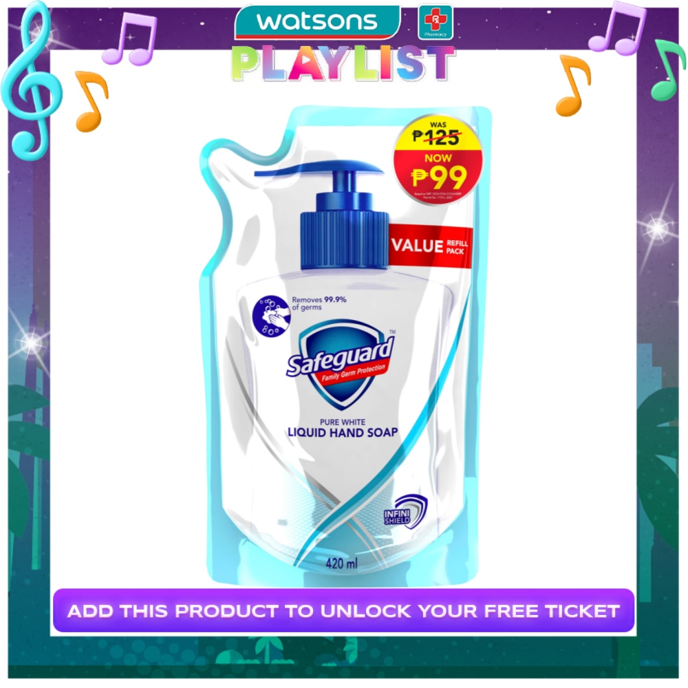 SAFEGUARD Liquid Hand Soap White 420ml Refill
