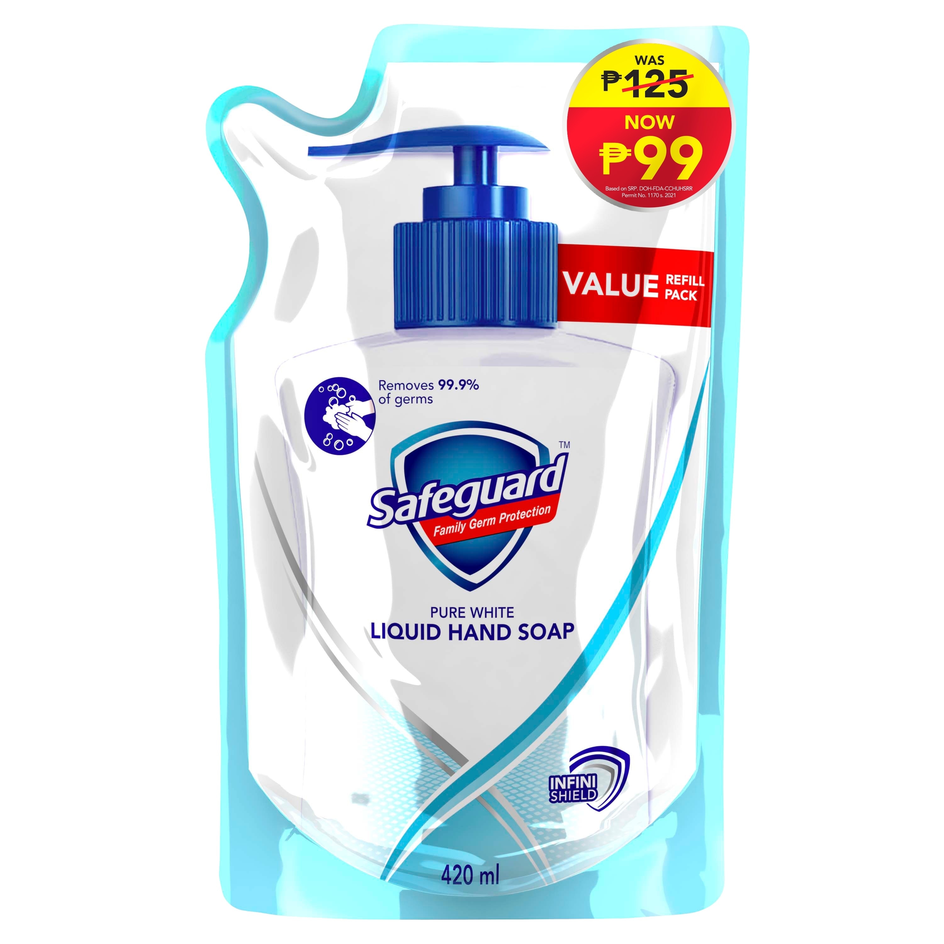 SAFEGUARD Liquid Hand Soap White 420ml Refill