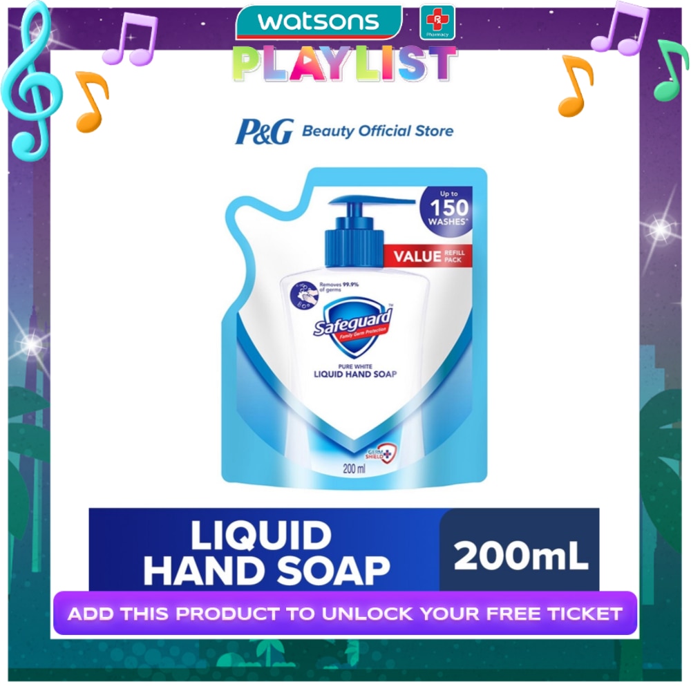 SAFEGUARD Pure White Liquid Hand Soap Refill 200mL