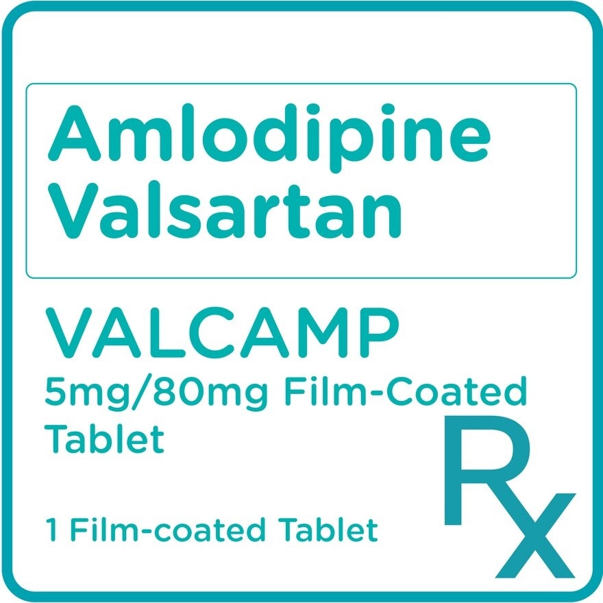 Valcamp Amlodipine besilate 5mg + Valsartan 80mg 1 Tablet [Prescription Required]