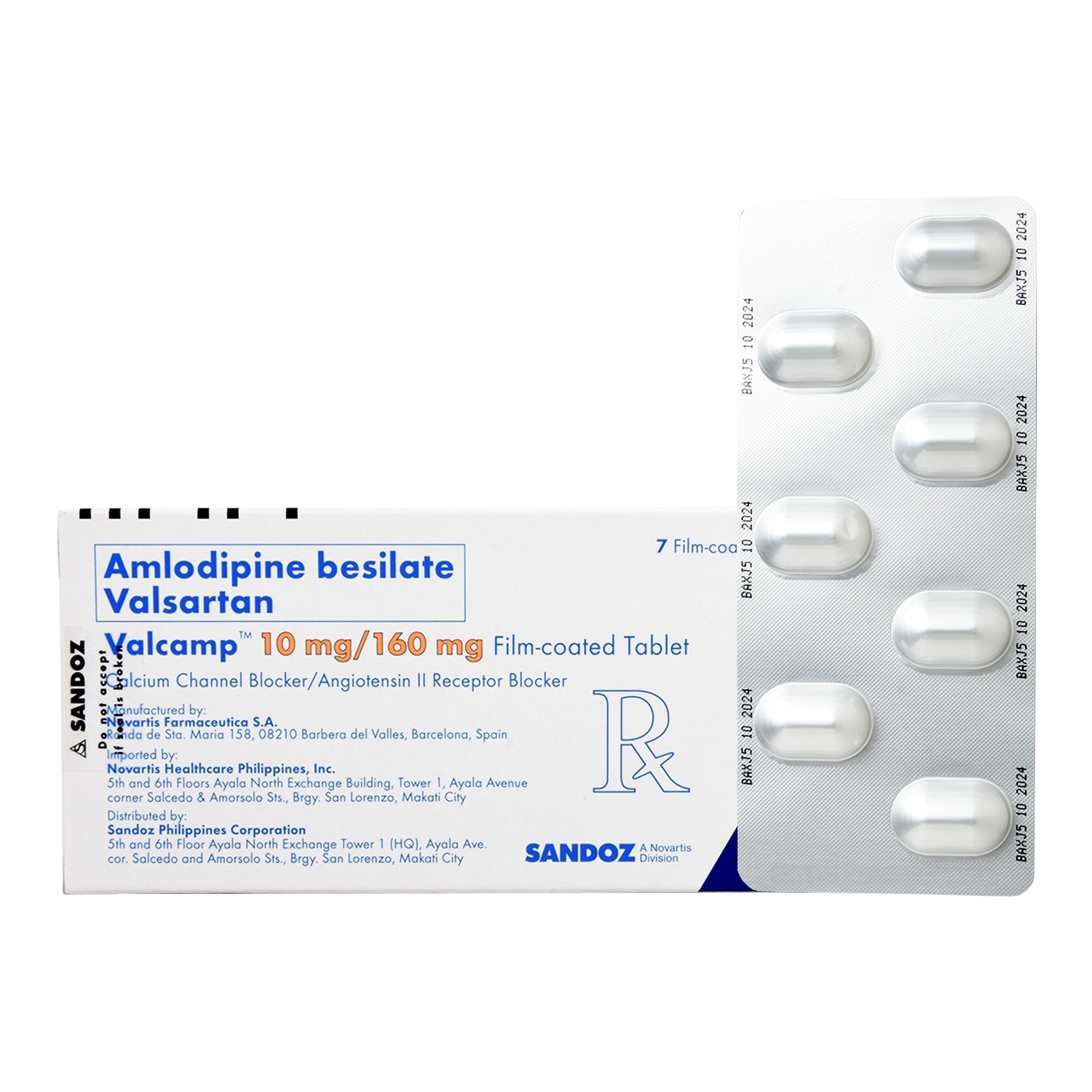 Valcamp Amlodipine besilate 10mg + Valsartan 160mg 1 Tablet [Prescription Required]