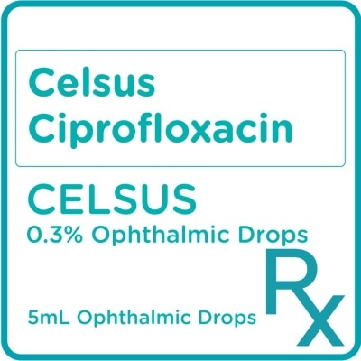 CELSUS Ciprofloxacin 0.3% Eye Drops x5mL [PRESCRIPTION REQUIRED]