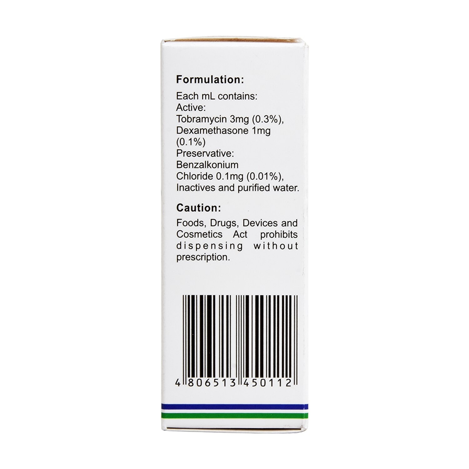 Tobramycin Dexamethasone 0.3%/0.1% 5mL Ophthalmic Drops [PRESCRIPTION REQUIRED]