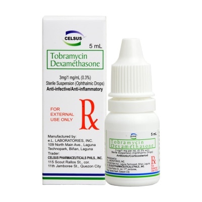 CELSUS Tobramycin Dexamethasone 0.3%/0.1% 5mL Ophthalmic Drops [PRESCRIPTION REQUIRED]