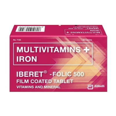 IBERET Folic 500 Multivitamins + Iron 30 Film-Coated Tablets