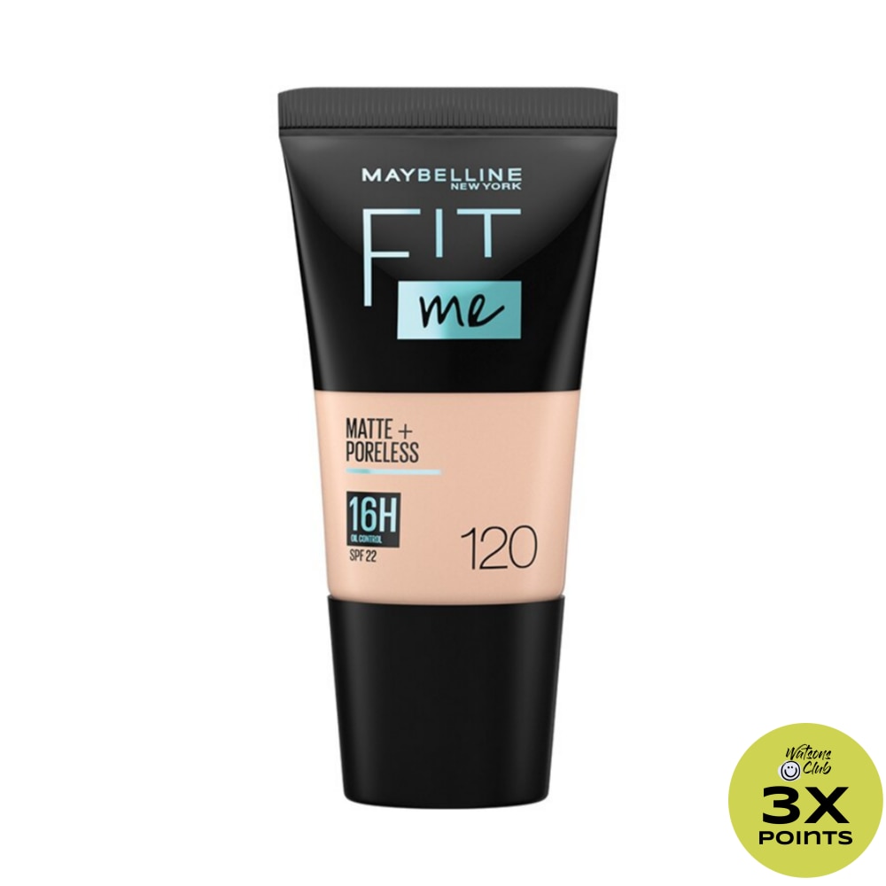 MAYBELLINE Fit Me Matte+Poreless Liquid Foundation Tube 18ml - 120 Classic Ivory [USA Bestseller] by Maybelline