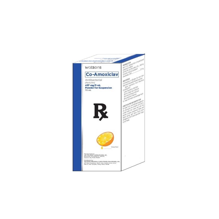 WATSONS Co-Amoxiclav Antibacterial Orange Flavor 70ml [PRESCRIPTION REQUIRED]