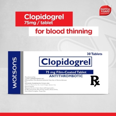 WATSONS GENERICS Clopidogrel (as Bisulfate) 75mg 1 Film-Coated Tablet [PRESCRIPTION REQUIRED]