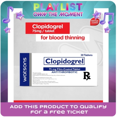 WATSONS GENERICS - Clopidogrel (as Bisulfate) 75mg 1 Film-Coated Tablet [PRESCRIPTION REQUIRED]