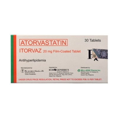 ITORVAZ Atorvastatin 20Mg 1 Tablet [PRESCRIPTION REQUIRED]