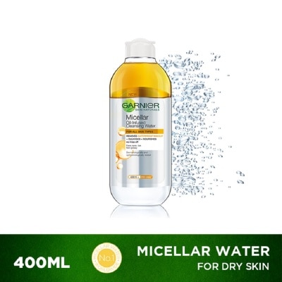 GARNIER Micellar Cleansing Water + Argan Oil 400ml [FOR WATERPROOF MAKEUP]