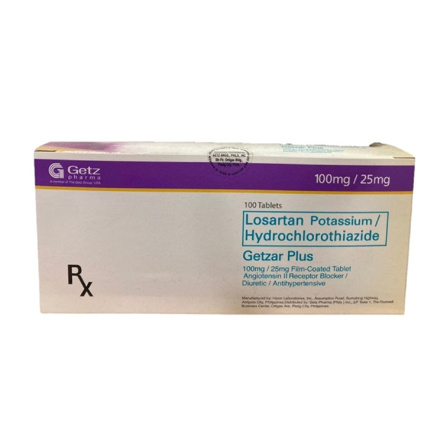 GETZAR Losartan 100 mg Hydrochlorothiazide 25mg Sold Per Piece [PRESCRIPTION REQUIRED]