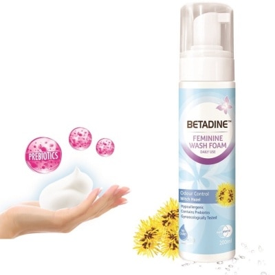 BETADINE Feminine Foam Wash Odor Control Witch Hazel 200ml