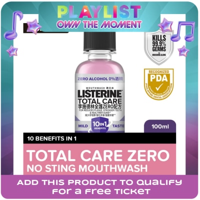 LISTERINE - Listerine Total Care Zero Alcohol/ Alcohol Free Mouthwash 100ml - Mild Taste for Complete Oral Care