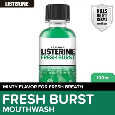 LISTERINE Listerine Fresh Burst Mouthwash 100ml - For Oral Care, Mint Fresh to Fight Bad Breath