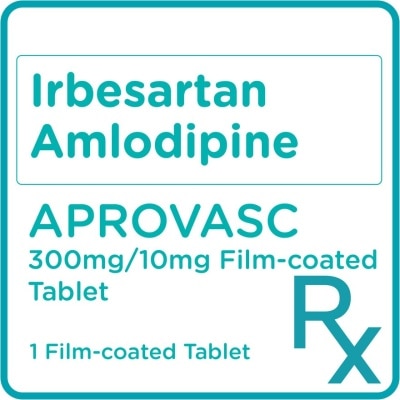 APROVASC Aprovasc Irbesartan 300mg + Amlodipine 10mg 1 Tablet [Prescription Required]