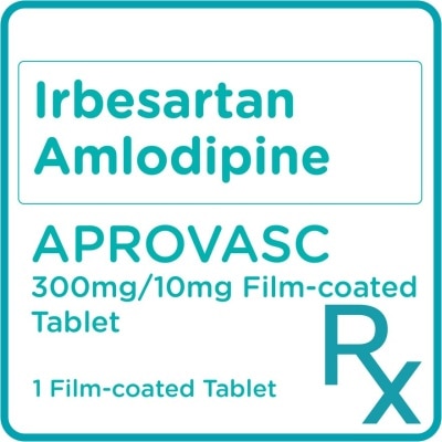 APROVASC APROVASC Aprovasc Irbesartan 300mg + Amlodipine 10mg Sold Per Piece [Prescription Required]