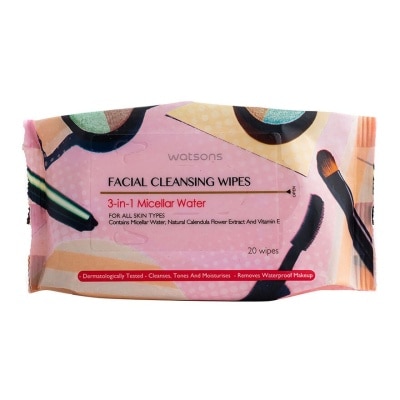 WATSONS Facial Cleansing Wipes 3-in-1 Micellar Water