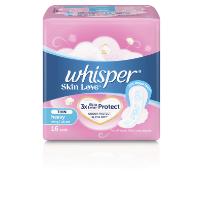 WHISPER Skin Love Day & Night Ultra Slim / Thin 16 Pads [SANITARY NAPKIN]