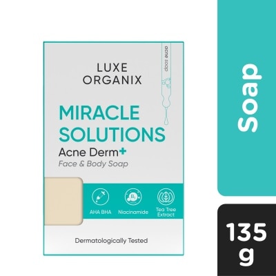 LUXE ORGANIX Luxe Organix Miracle Solutions AHA/BHA Soap For Face & Body 135g