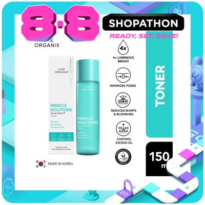 LUXE ORGANIX - Luxe Organix Miracle Solutions Acne Derm + Toner 150ml image