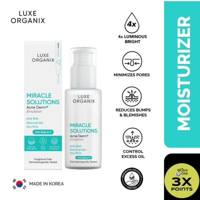 LUXE ORGANIX Luxe Organix Miracle Solutions AHA/BHA Acne Derm+ Emulsion 80ml