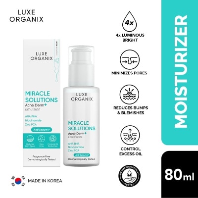 LUXE ORGANIX Luxe Organix Miracle Solutions AHA/BHA Acne Derm+ Emulsion 80ml