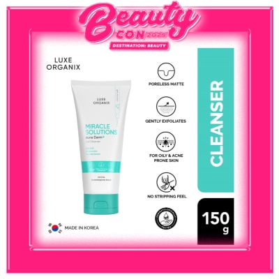 LUXE ORGANIX Luxe Organix Miracle Solutions Acne Derm +  Gel Cleanser 150g