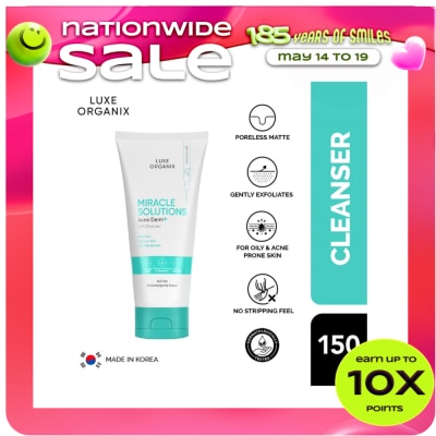 LUXE ORGANIX - Luxe Organix Miracle Solutions Acne Derm +  Gel Cleanser 150g