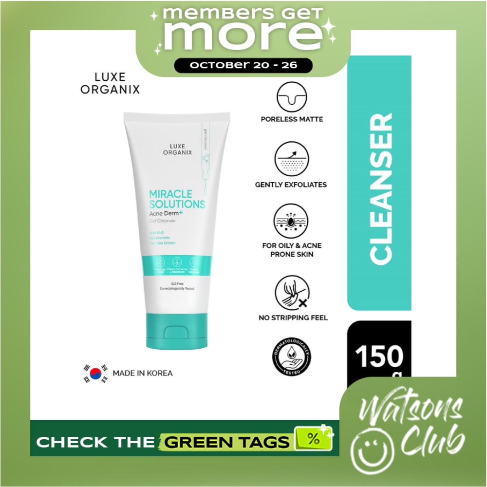 Luxe Organix Miracle Solutions Acne Derm + Gel Cleanser 150g image