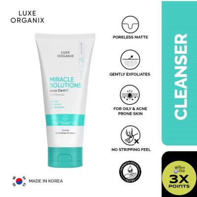 LUXE ORGANIX Luxe Organix Miracle Solutions Acne Derm +  Gel Cleanser 150g