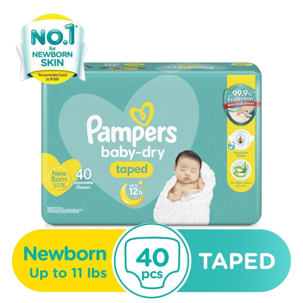 Baby Dry Taped Value Diaper New Born 40s