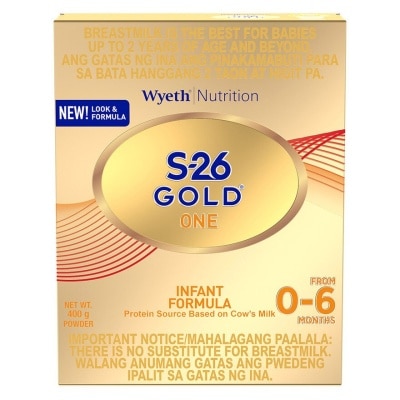 S26 Gold® One Infant Formula For 0-6 Months Bag in Box 400g x 1