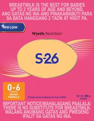 S26, ONE Infant Formula For 0-6 Months 400g Box Watsons Philippines