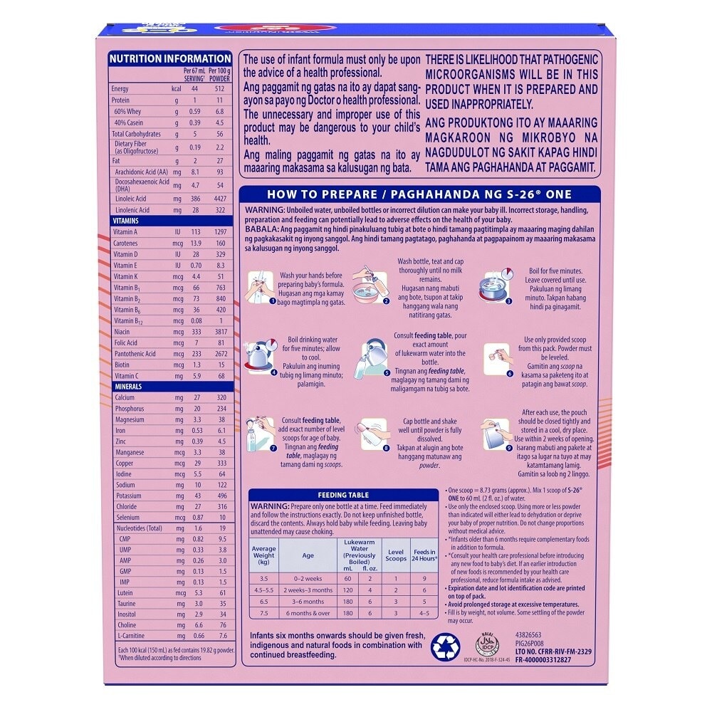 ONE Infant Formula For  0-6 Months 400g Box