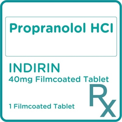 INDIRIN Propranolol HCI 40mg 1 film-coated tablet [Prescription Required]