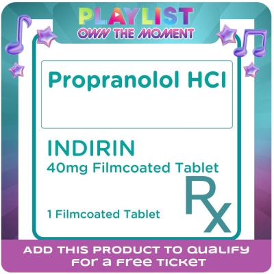 INDIRIN - Propranolol HCI 40mg 1 film-coated tablet [Prescription Required]