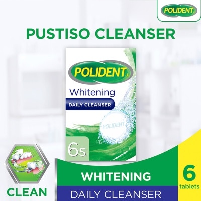 POLIDENT Cleanser Whitening 6 Tablets