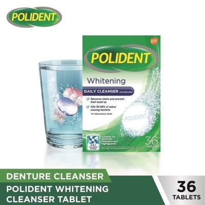 POLIDENT Whitening Daily Cleanser Denture 36 Tablets